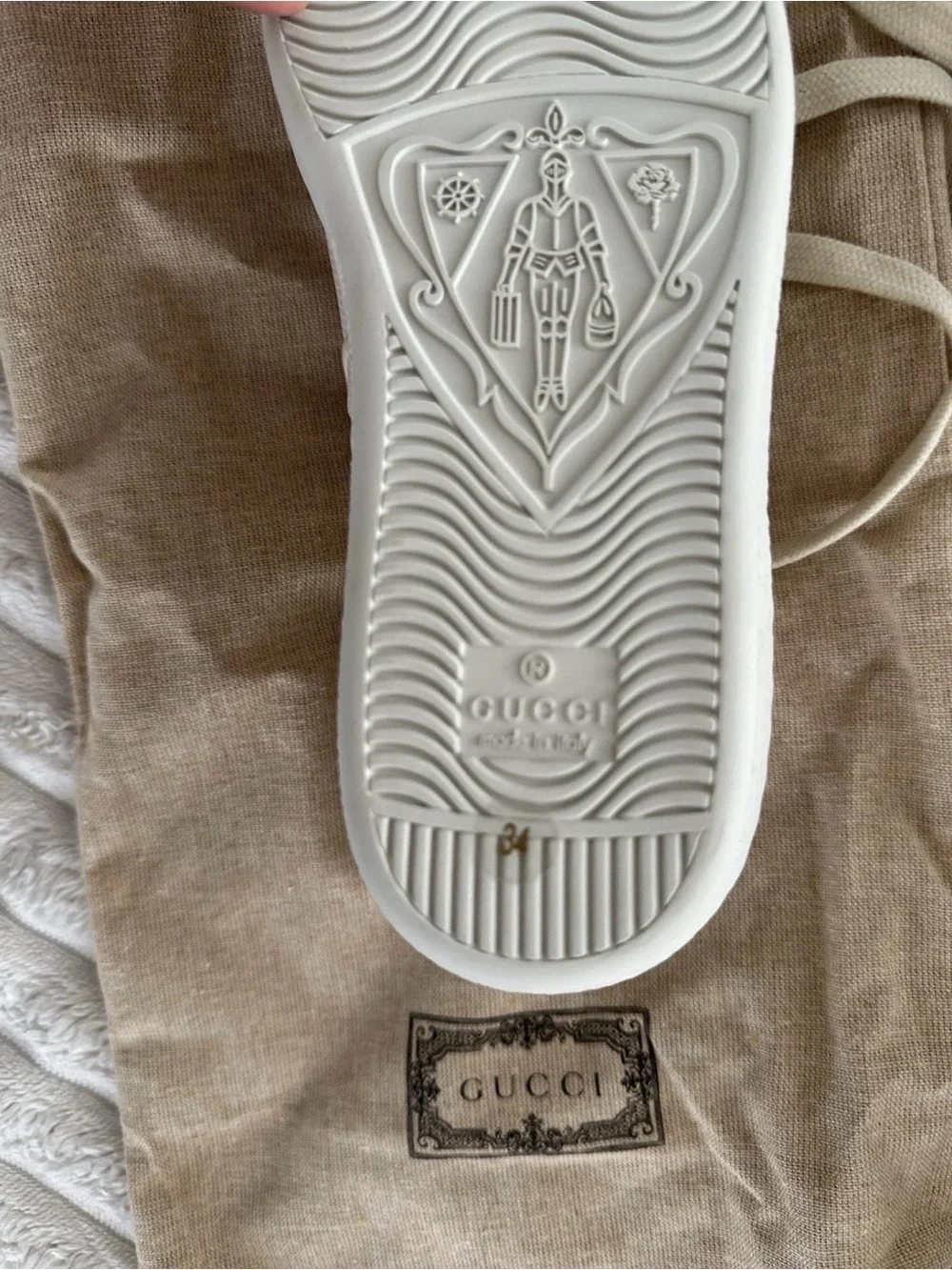 Gucci Cream Embossed GG Leather Low-Top Sneaker